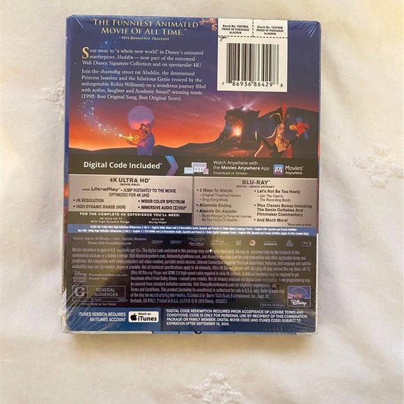 NEW Disney Aladdin 4K Signature Blu-Ray - Picture 4 of 6